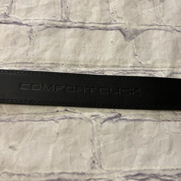 COMFORT CLICK MENS BLACK LEATHER WITH SIMULATED GRAIN COATING BELT SIZE 48 - Picture 5 of 11